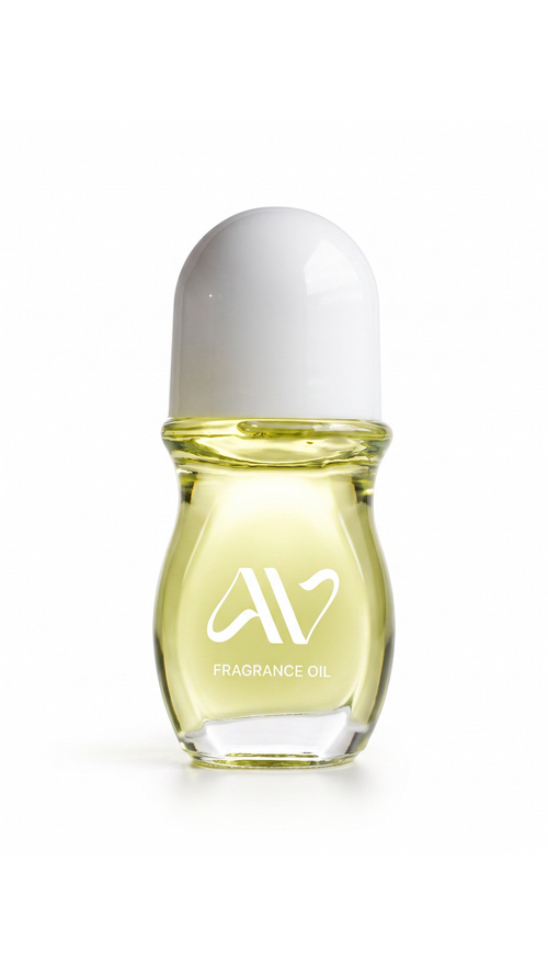 Auravlla CASA fragrance oil in a clear glass roll-on bottle with a white cap, featuring a pale yellow scent oil.