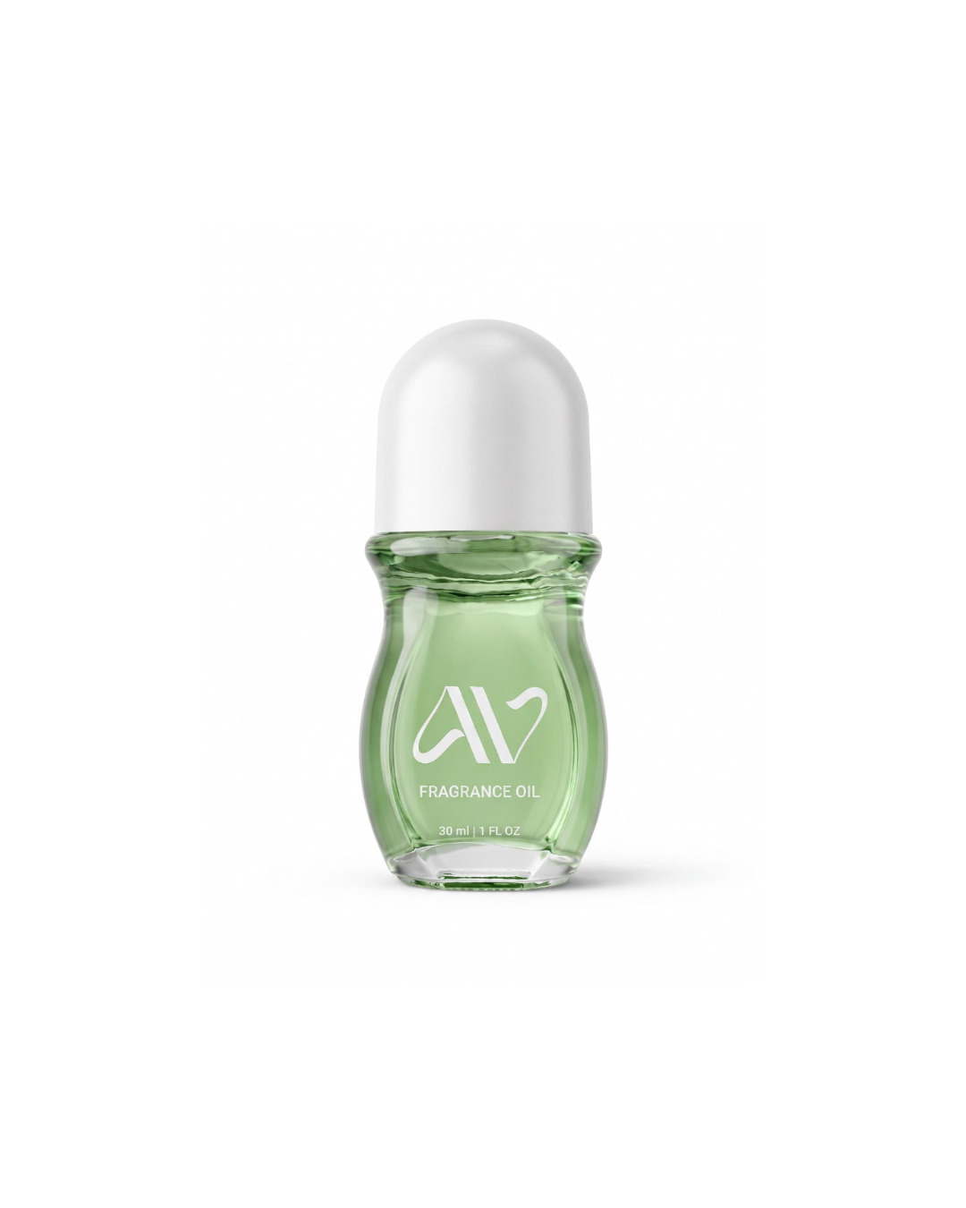 Auravlla PASSIONFRUIT POSSE fragrance oil in a clear glass roll-on bottle with a white cap and light green liquid.